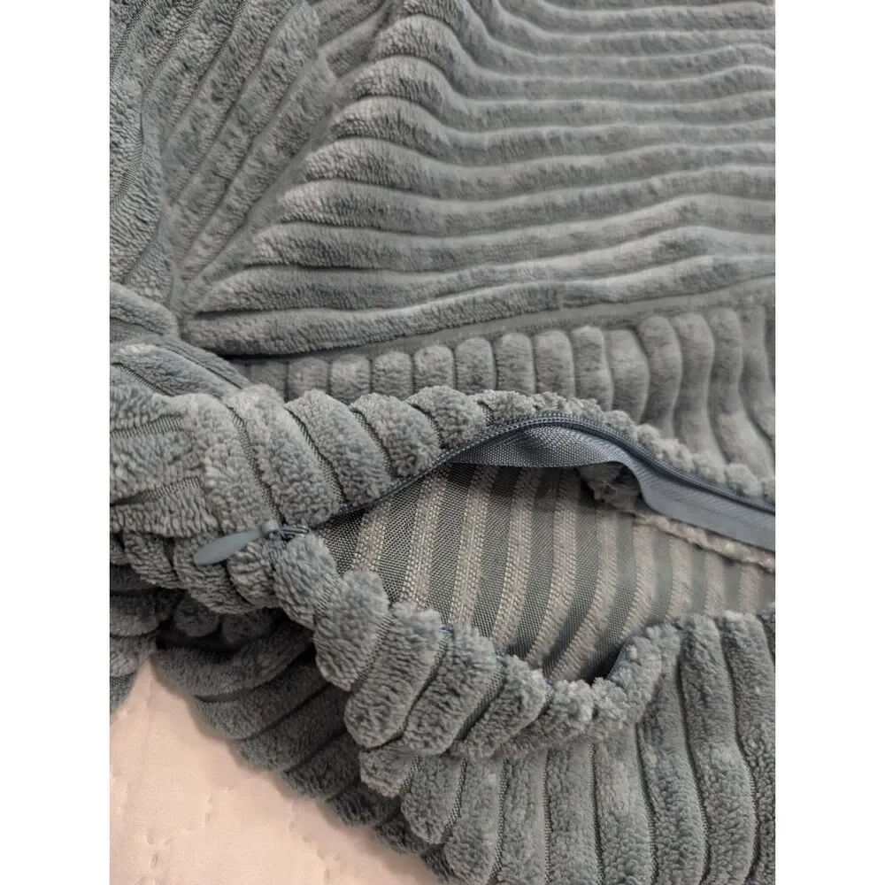 💙 MIULEE Dusty Blue Corduroy Pillow Covers – Set of 2 – 18x18
